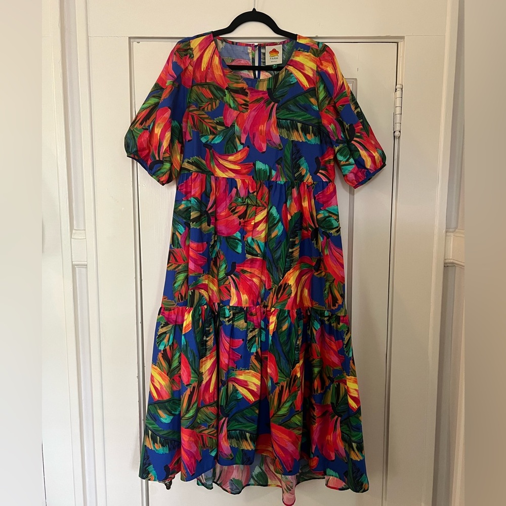 Banana Mix Cross Stitch Midi Dress